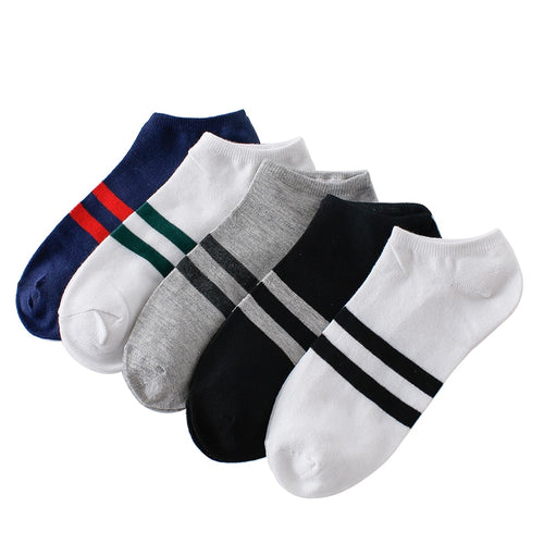 10pcs=5pairs Men's Socks Cotton Stripe B