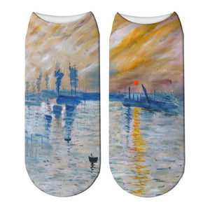 Classic Oil Painting Sock 3D Printed Socks Women Van Gogh Art
